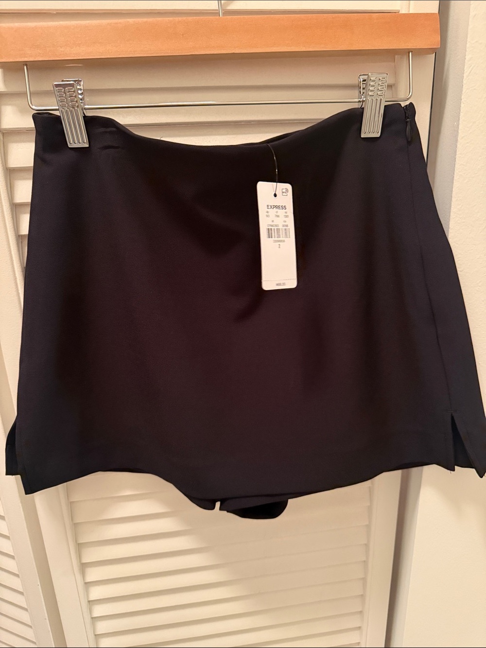 Express Black Mini Skort with Side Slits